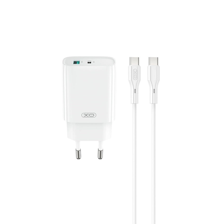 Snabbladdare 30W för iPhone / Samsung  Dual Port USB-C med USB-C Kabel