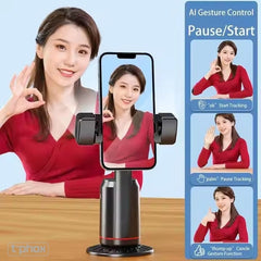 T-PHOX iCircle Tripod Face Tracking AI 360° automatisk rotation mobilhållare för video & selfie