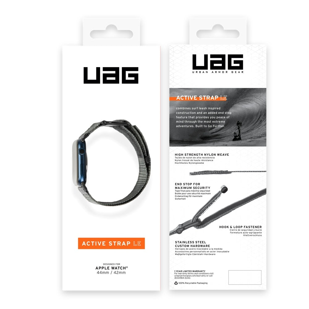 UAG Active Armband för Apple Watch 45/44/42mm – Nylonrem Dark Grey