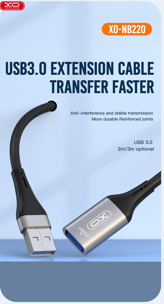 USB-A Hona till USB-A Hane XO Snabb Förlängningskabel USB3.0 -3m