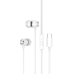 USB-C / TYP-C Kontakt In-Ear Hörlurar med Mikrofon EP25 - Vit