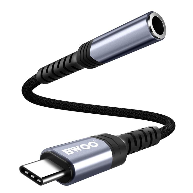USB-C till 3.5mm Audio Adapter Samsung/Andriod, iPhone 15/16 Mobiler - Svart