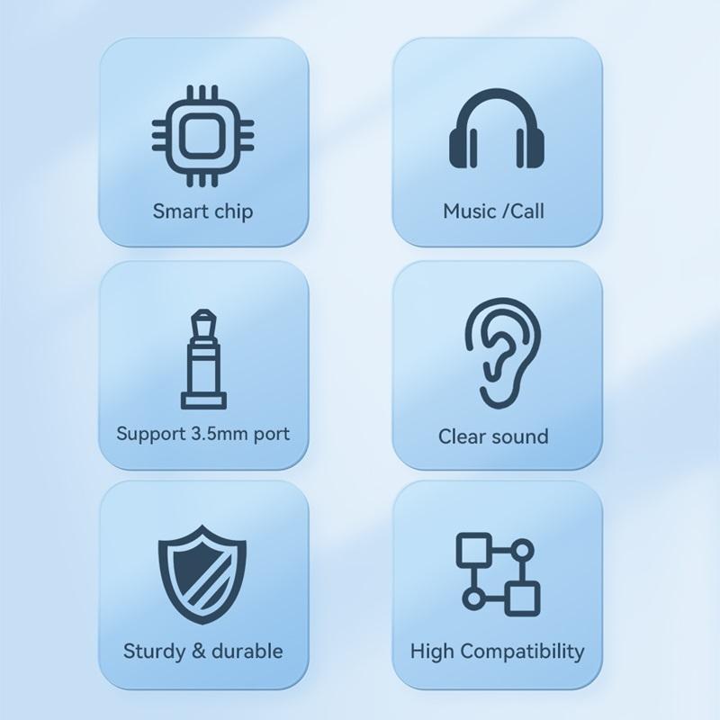 USB-C till 3.5mm Audio Adapter Samsung/Andriod, iPhone 15/16 Mobiler - Svart