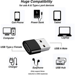 USB-C till USB-A Adapter OTG Adapter för Mobil, Surfplatta & Laptop Svart