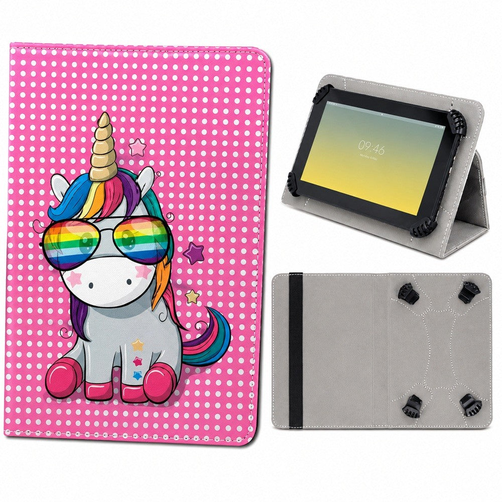Universal Flip Fodral till 9-10.2" Surfplattor -Rainbow Unicorn