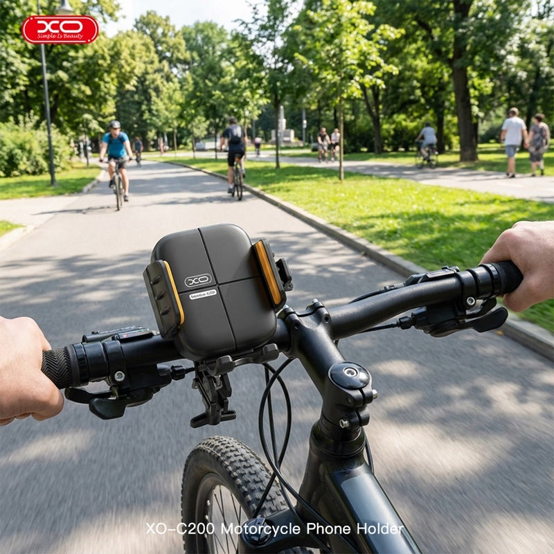 Universell XO C200 mobilhållare för cykel & motorcykel 360° roterbar – svart