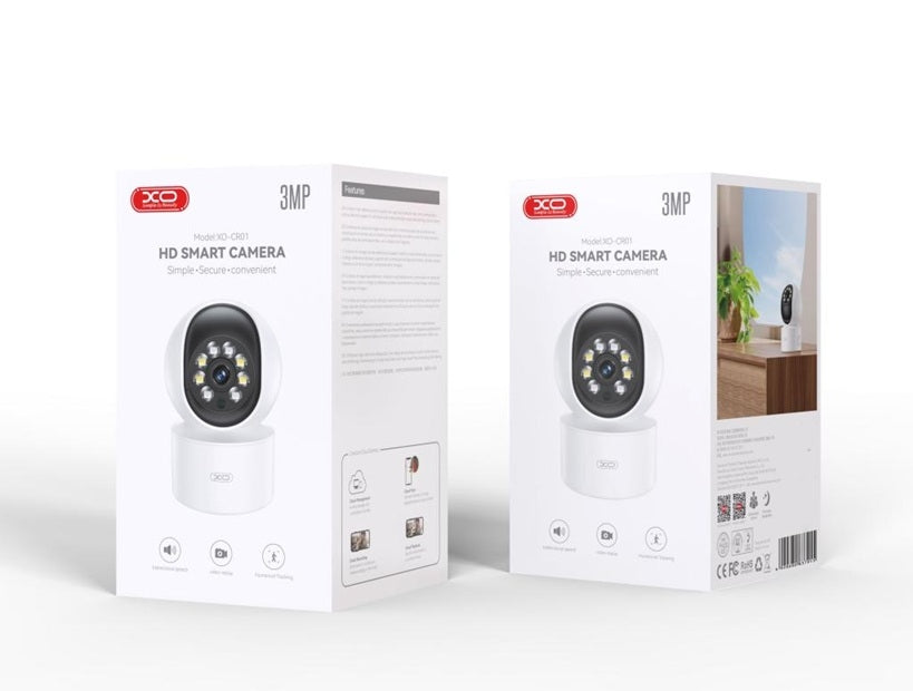 XO CR01 WiFi Smart Kamera 3MP – Nattläge & Tvåvägsintercom