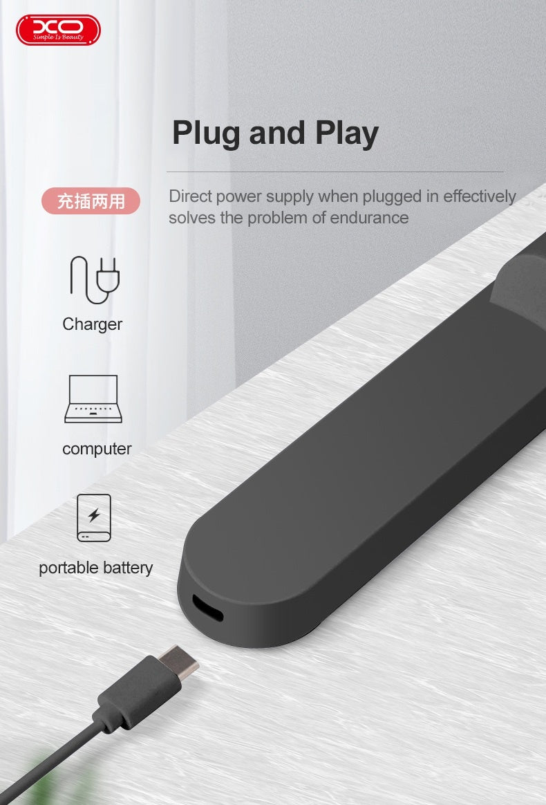 XO Magnetisk LED-lampa med Fjärrkontroll, Dimbar, 3 Ljuslägen, 1200mAh