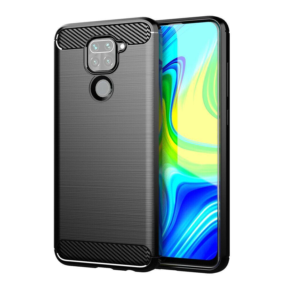 Xiaomi Redmi Note 9 - Flexibel Carbon Mjuk TPU Skal - Svart