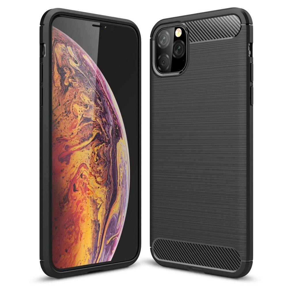 iPhone 11 PRO MAX - Flexibel Carbon Mjuk TPU Skal - Svart