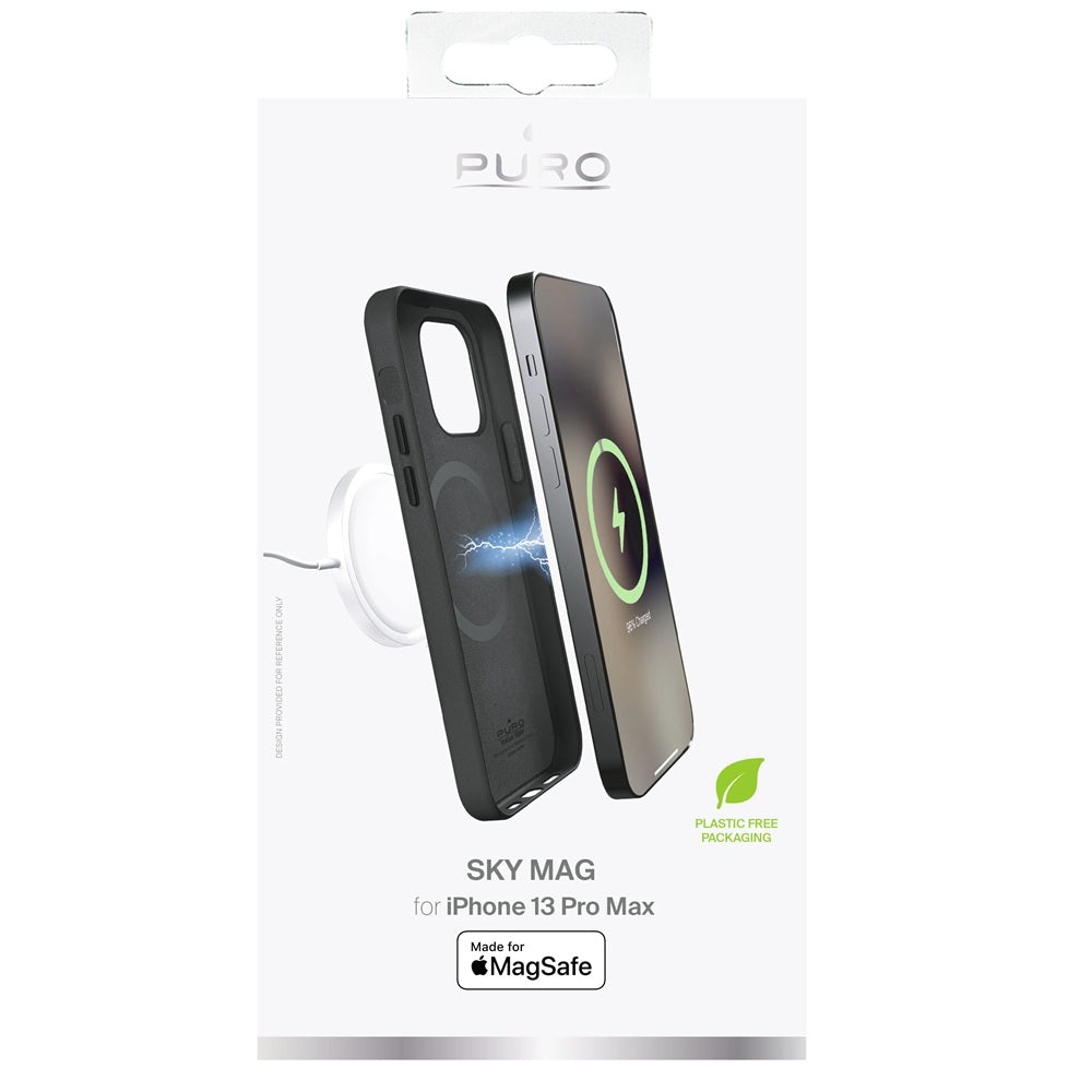 iPhone 13 Pro Max - Puro MagSafe SKYMAG Skal Leather Look Svart