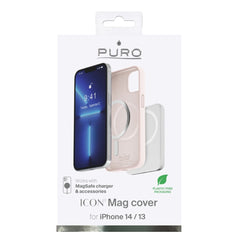 iPhone 13 / iPhone 14 - Puro Icon Mag Pro MagSafe-kompatibelt Silikon Mjukt Skal Rosa