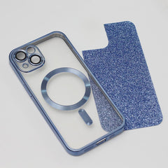 iPhone 14 - Magasafe 2i1 Glitter / Transparent Chrome Skal