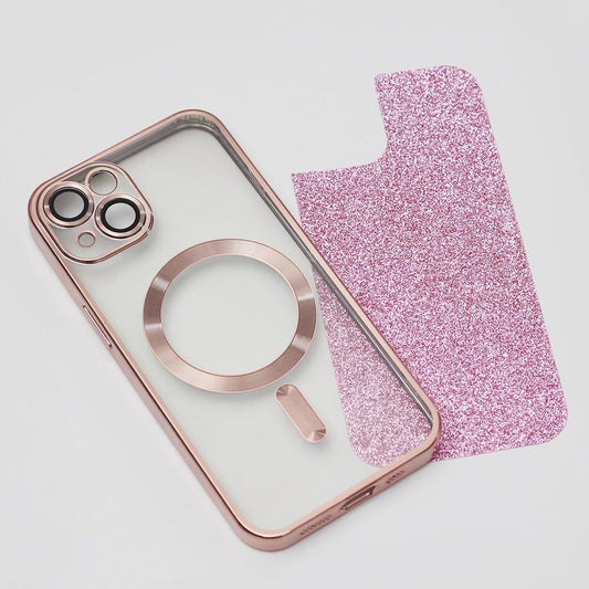 iPhone 14 - Magasafe 2i1 Glitter / Transparent Chrome Skal