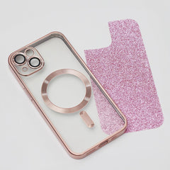 iPhone 14 - Magasafe 2i1 Glitter / Transparent Chrome Skal