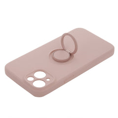 iPhone 15 - Finger Grip Skal Matt med Ringhållare & Stativ -Rosa