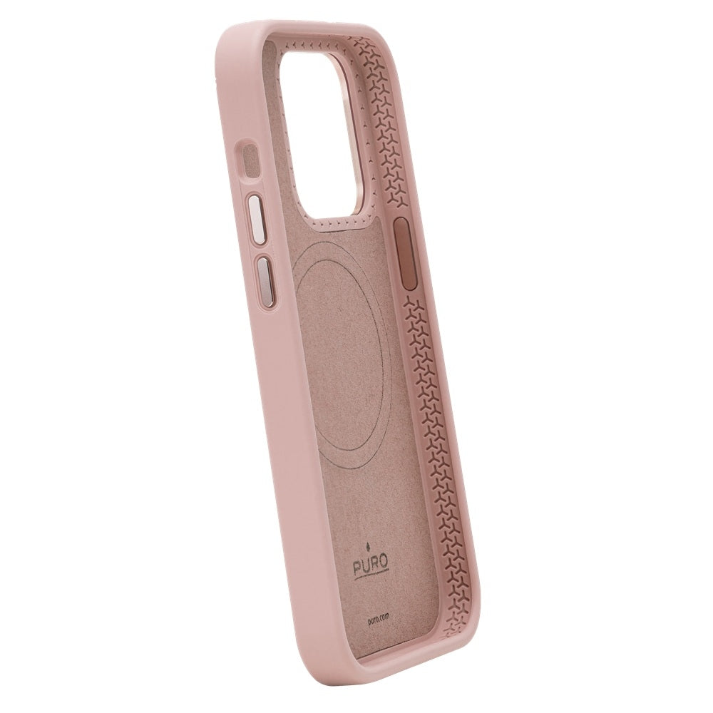 iPhone 15 Pro Max - Puro Icon Mag Pro MagSafe-kompatibelt Silikon Mjukt Skal Rosa