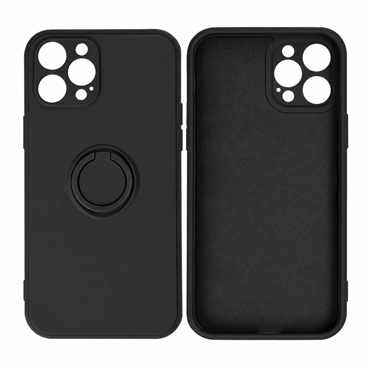 iPhone 16 Pro Max - Finger Grip Skal Matt med Ringhållare & Stativ -Svart