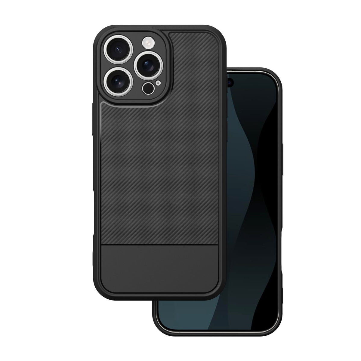 iPhone 16 Pro Max - Flexibel Carbon Mjuk TPU Skal - Svart