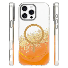 iPhone 16 Pro Max - MagSafe Epoxy Transparent Skydd med 3D Effekt Orange