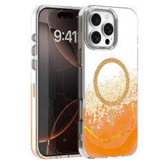 iPhone 16 Pro Max - MagSafe Epoxy Transparent Skydd med 3D Effekt Orange