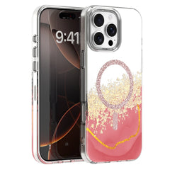 iPhone 16 Pro Max - MagSafe Epoxy Transparent Skydd med 3D Effekt Rosa