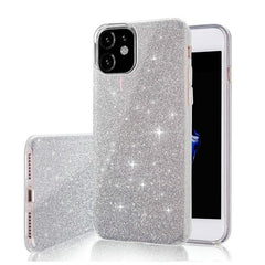 iPhone 16e - 3in1 Glitter Elegant Mjuk Skal Silver