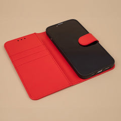 iPhone 16e - Book Case Fodral Mobilplånbok Röd