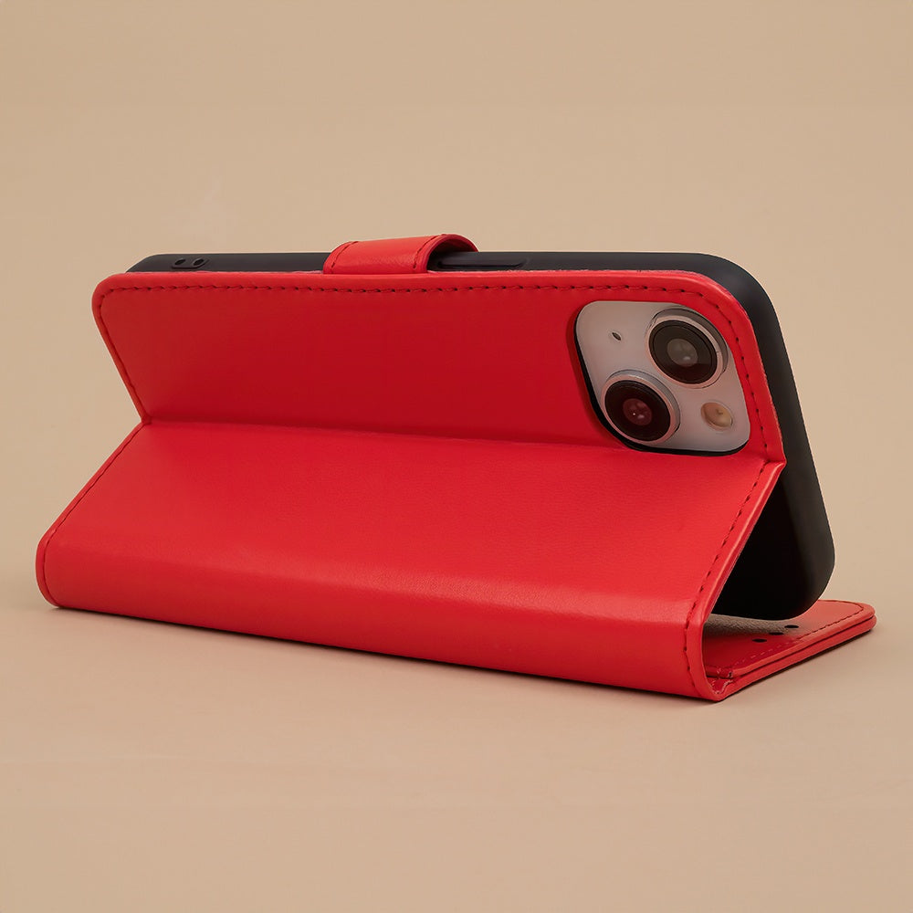 iPhone 16e - Book Case Fodral Mobilplånbok Röd