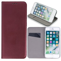 iPhone 16e - Smart Magnet Mobilplånbok Vinröd