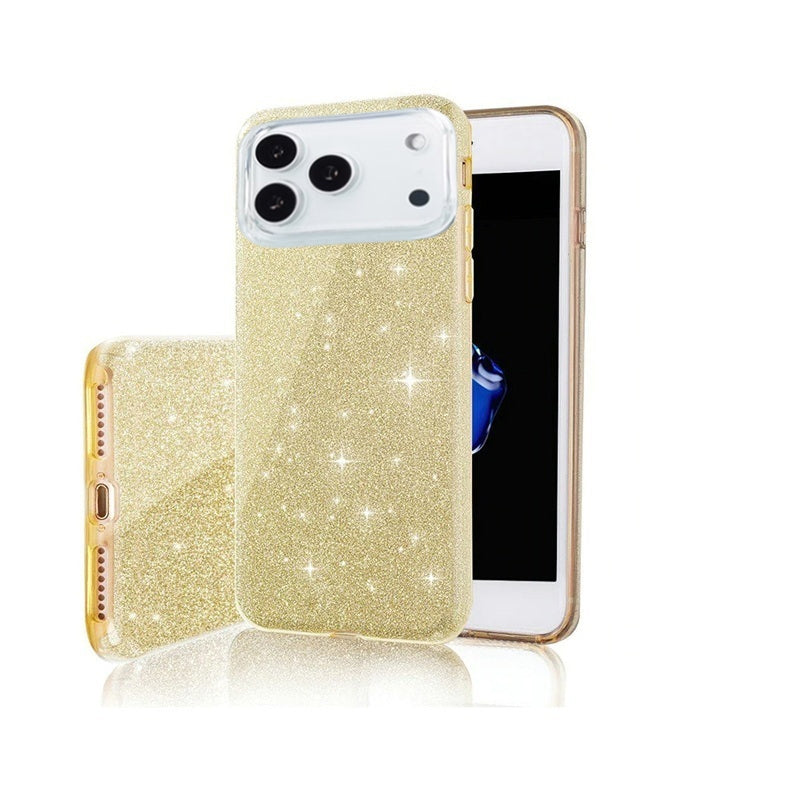 iPhone 17 Pro - 3in1 Glitter Elegant Mjuk Skal Guld