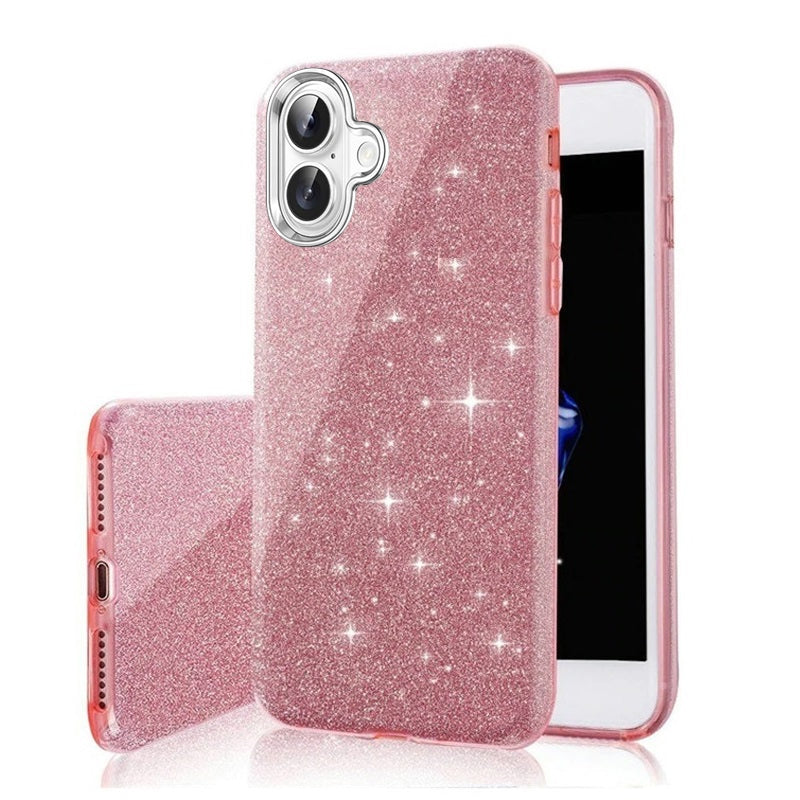 iPhone 17 Pro - 3in1 Glitter Elegant Mjuk Skal Rosa