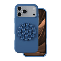 iPhone 17 Pro Max / iPhone 18 Pro Max - Silikonskal med Sugpropp - Blå