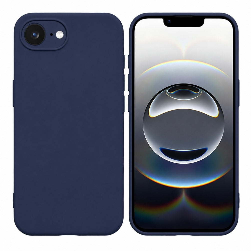 iPhone 17e / iPhone 16e - Matt TPU Mjuk Skal - Mörkblå