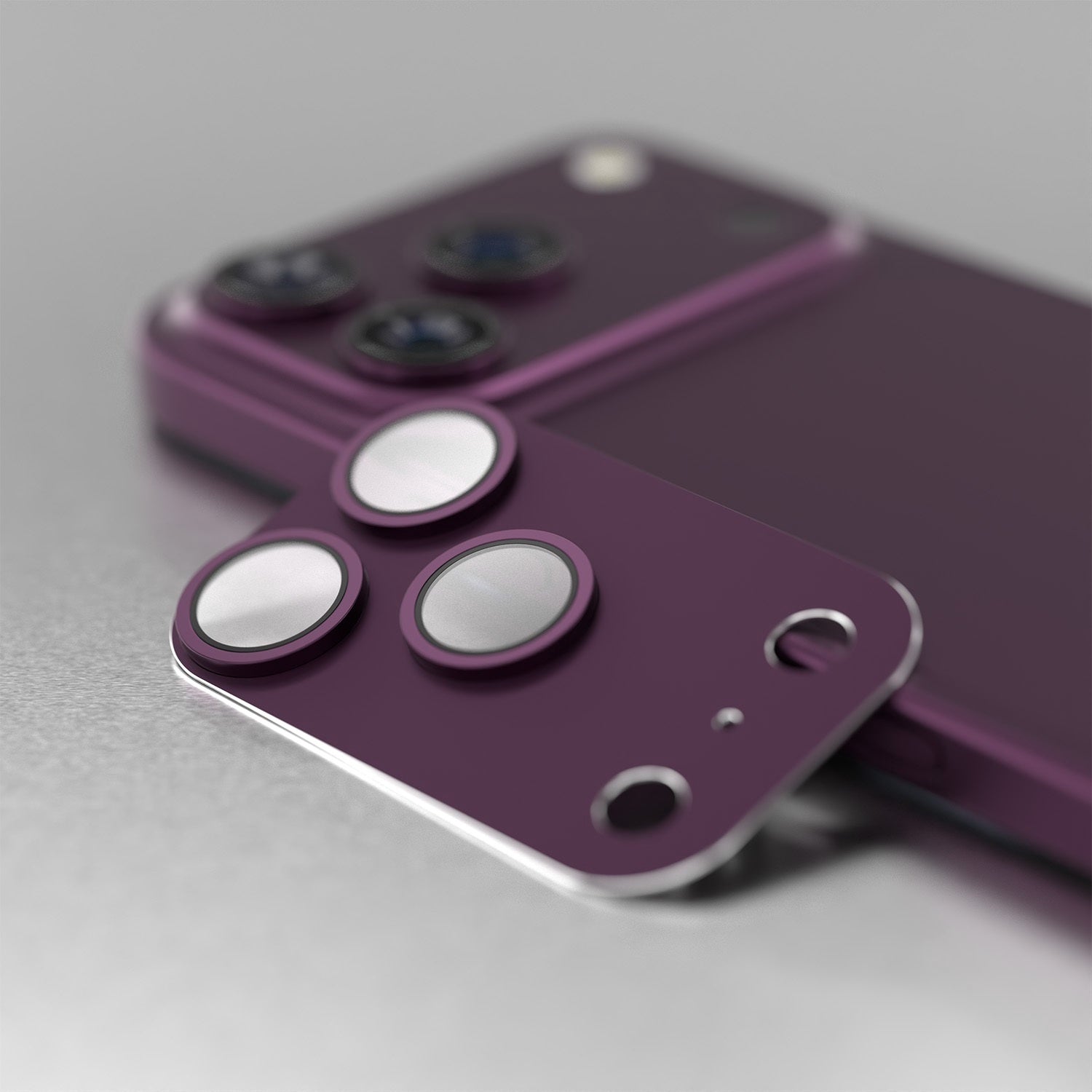 iPhone 18 Pro Max – Etteri Full Kameraskydd 9H – Dark Cherry