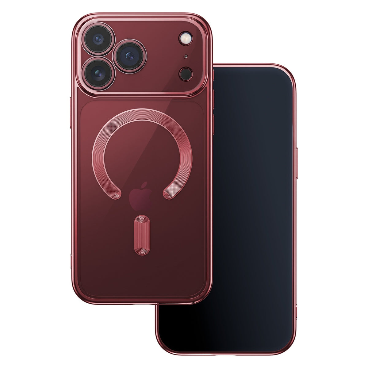 iPhone 18 Pro / iPhone 17 Pro - MagSafe-kompatibelt Chrome Skal - Dark Cherry