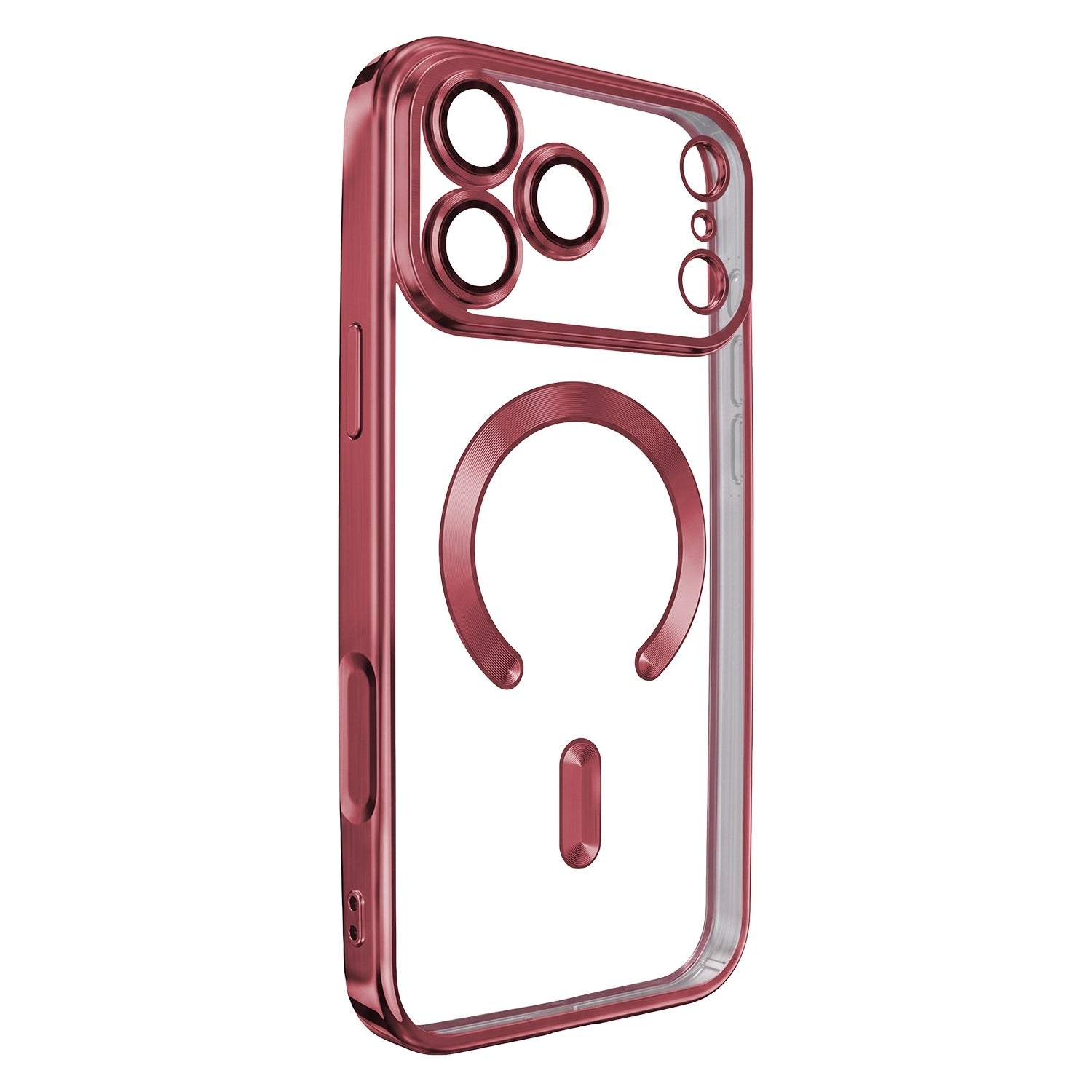 iPhone 18 Pro / iPhone 17 Pro - MagSafe-kompatibelt Chrome Skal - Dark Cherry
