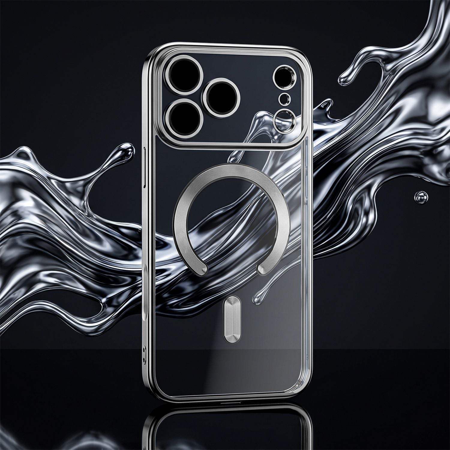 iPhone 18 Pro / iPhone 17 Pro - MagSafe-kompatibelt Chrome Skal - Silver