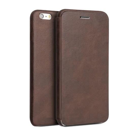 iPhone 6 / 6s - Eco-Läder Toppkvalitet Slim Flip Case - Brun