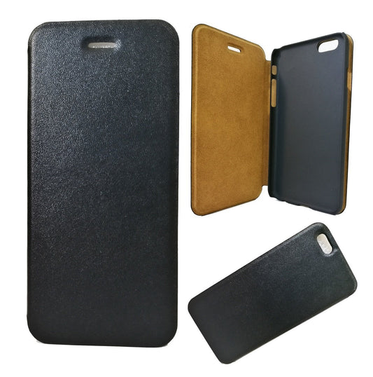 iPhone 6 Plus / 6s Plus - Eco-Läder Slim Flip Case - Svart