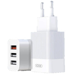 iPhone, Samsung QC3.0 Snabb 17w Väggladdare 3xUSB Vit