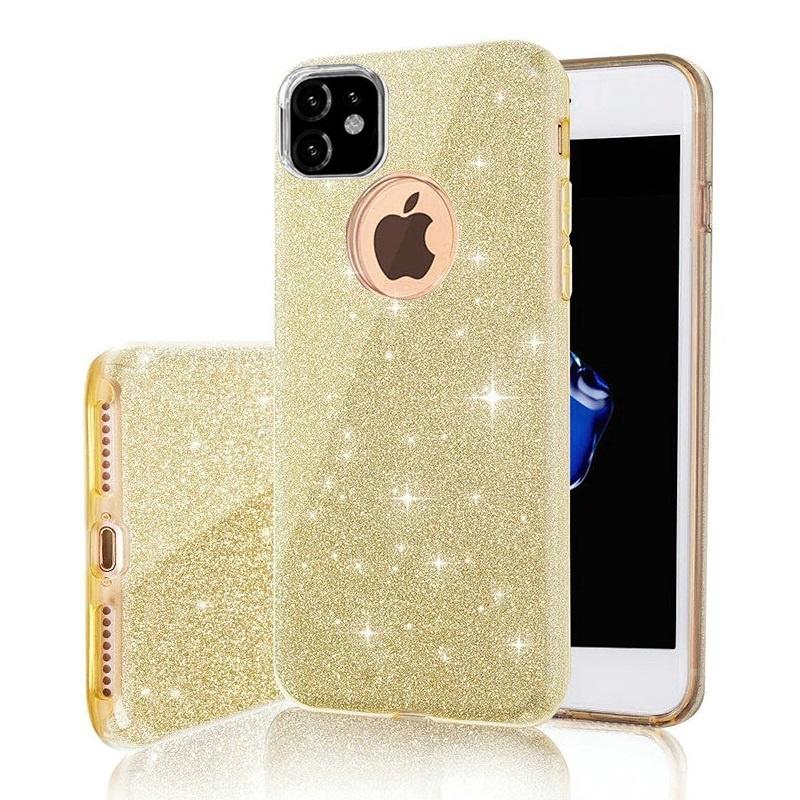 iPhone XR - 3in1 Glitter Elegant Mjuk Skal -Guld