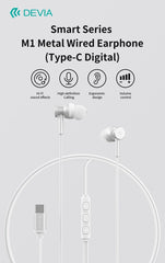 in-Ear USB-C hörlurar för Samsung / iPhone 15, 16 och Mobil med USB-C Kontakt Silver