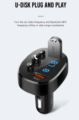 18W QC3.0 FM Sändare Bluetooth MP3  Billaddare XO